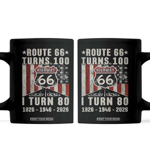 Route Highway 66 Turns 100 I Turn 80 Coffee Mug Vintage 1946 Born American Road Sign 80th Birthday Gift