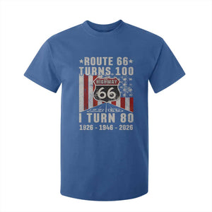 Route Highway 66 Turns 100 I Turn 80 T Shirt For Kid Vintage 1946 Born American Road Sign 80th Birthday Gift