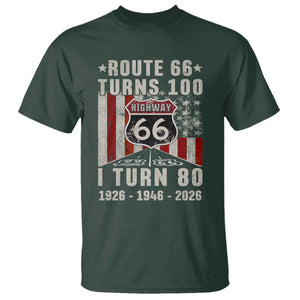 Route Highway 66 Turns 100 I Turn 80 T Shirt Vintage 1946 Born American Road Sign 80th Birthday Gift