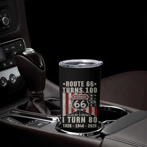 Route Highway 66 Turns 100 I Turn 80 Tumbler Cup Vintage 1946 Born American Road Sign 80th Birthday Gift