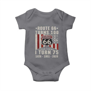 Route Highway 66 Turns 100 I Turn 75 Baby Onesie Vintage 1951 Born American Road Sign 75th Birthday Gift