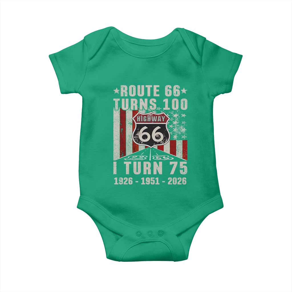 Route Highway 66 Turns 100 I Turn 75 Baby Onesie Vintage 1951 Born American Road Sign 75th Birthday Gift