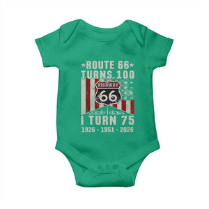 Route Highway 66 Turns 100 I Turn 75 Baby Onesie Vintage 1951 Born American Road Sign 75th Birthday Gift