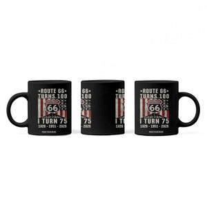 Route Highway 66 Turns 100 I Turn 75 Coffee Mug Vintage 1951 Born American Road Sign 75th Birthday Gift