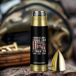 Route Highway 66 Turns 100 I Turn 75 Bullet Tumbler Vintage 1951 Born American Road Sign 75th Birthday Gift