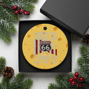 Route Highway 66 Turns 100 I Turn 75 Ceramic Ornament Vintage 1951 Born American Road Sign 75th Birthday Gift