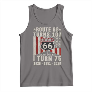Route Highway 66 Turns 100 I Turn 75 Tank Top Vintage 1951 Born American Road Sign 75th Birthday Gift