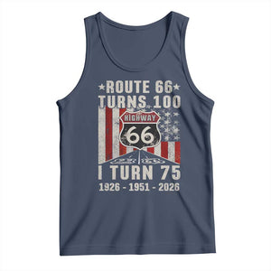 Route Highway 66 Turns 100 I Turn 75 Tank Top Vintage 1951 Born American Road Sign 75th Birthday Gift