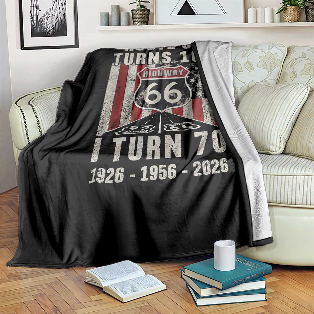 Route Highway 66 Turns 100 I Turn 70 Throw Blanket Vintage 1956 Born American Road Sign 70th Birthday Gift