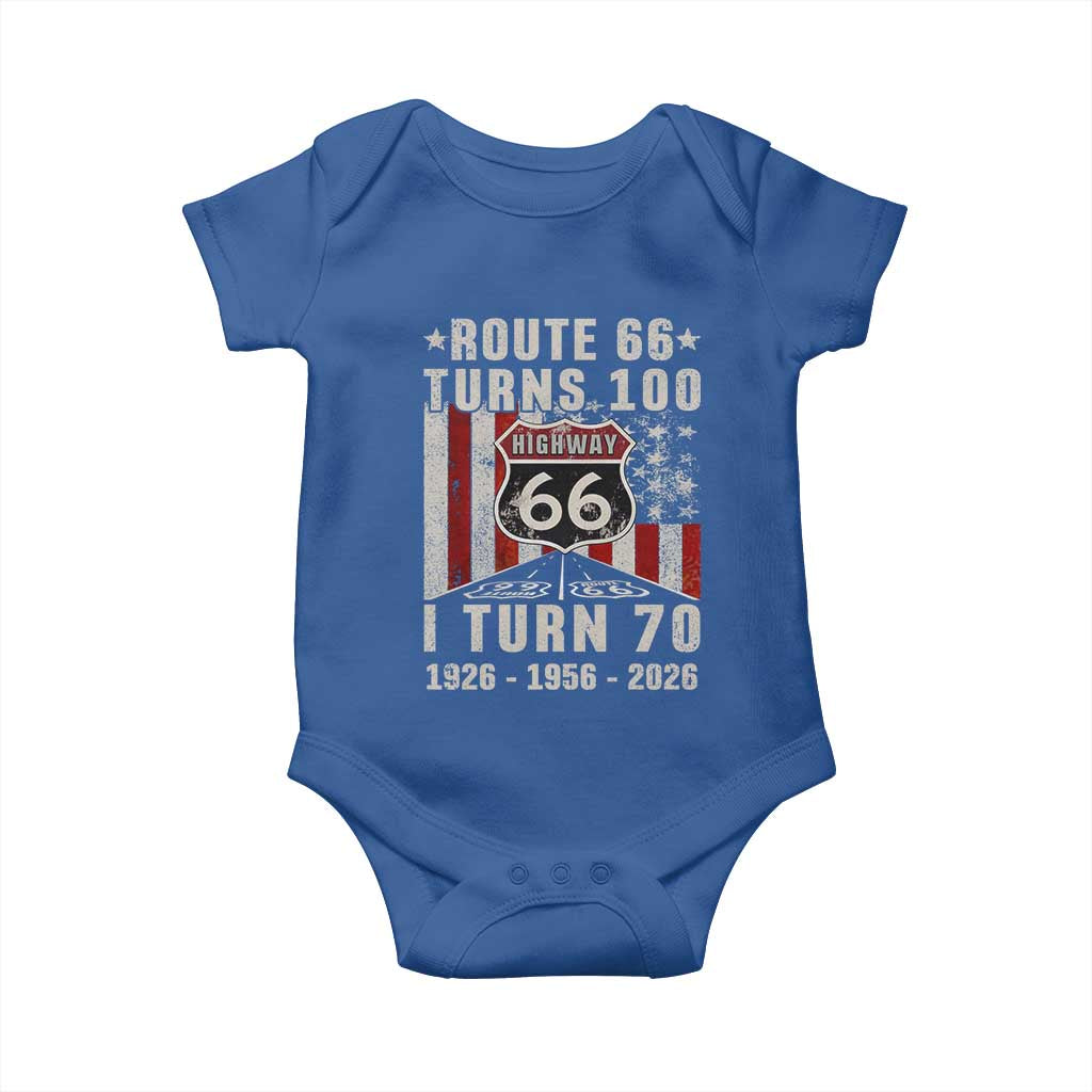 Route Highway 66 Turns 100 I Turn 70 Baby Onesie Vintage 1956 Born American Road Sign 70th Birthday Gift