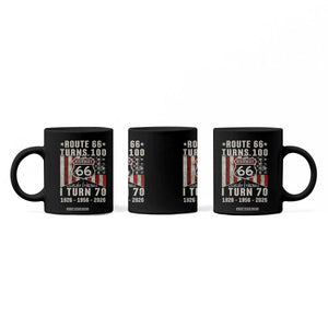 Route Highway 66 Turns 100 I Turn 70 Coffee Mug Vintage 1956 Born American Road Sign 70th Birthday Gift