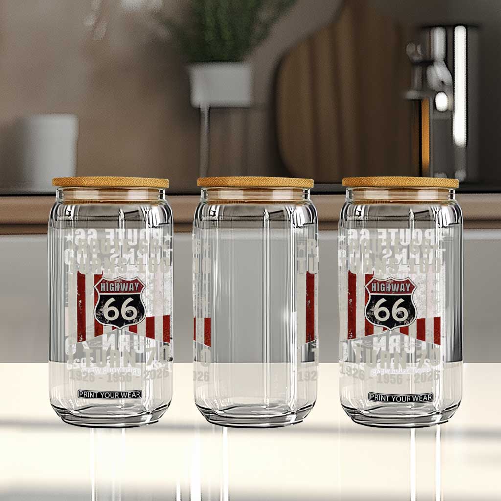 Route Highway 66 Turns 100 I Turn 70 Glass Can Vintage 1956 Born American Road Sign 70th Birthday Gift