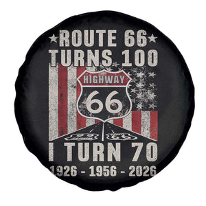 Route Highway 66 Turns 100 I Turn 70 Spare Tire Cover Vintage 1956 Born American Road Sign 70th Birthday Gift