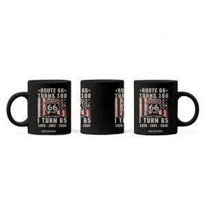Route Highway 66 Turns 100 I Turn 65 Coffee Mug Vintage 1961 Born American Road Sign 65th Birthday Gift