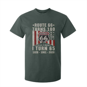 Route Highway 66 Turns 100 I Turn 65 T Shirt For Kid Vintage 1961 Born American Road Sign 65th Birthday Gift