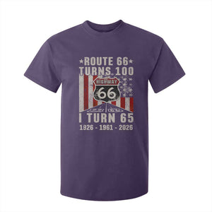 Route Highway 66 Turns 100 I Turn 65 T Shirt For Kid Vintage 1961 Born American Road Sign 65th Birthday Gift