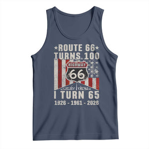 Route Highway 66 Turns 100 I Turn 65 Tank Top Vintage 1961 Born American Road Sign 65th Birthday Gift