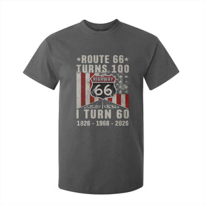 Route Highway 66 Turns 100 I Turn 60 T Shirt For Kid Vintage 1966 Born American Road Sign 60th Birthday Gift