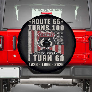 Route Highway 66 Turns 100 I Turn 60 Spare Tire Cover Vintage 1966 Born American Road Sign 60th Birthday Gift