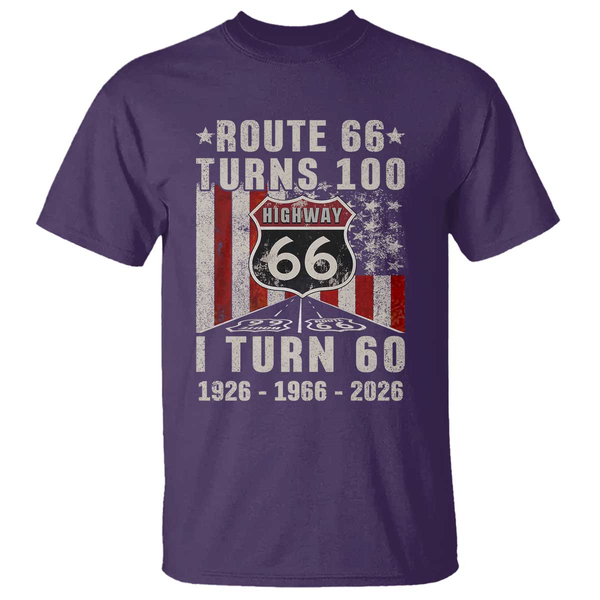 Route Highway 66 Turns 100 I Turn 60 T Shirt Vintage 1966 Born American Road Sign 60th Birthday Gift