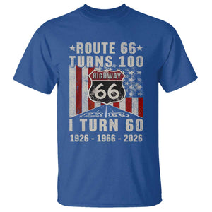 Route Highway 66 Turns 100 I Turn 60 T Shirt Vintage 1966 Born American Road Sign 60th Birthday Gift