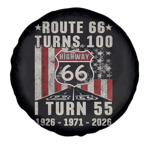 Route Highway 66 Turns 100 I Turn 55 Spare Tire Cover Vintage 1971 Born American Road Sign 55th Birthday Gift