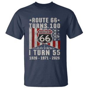 Route Highway 66 Turns 100 I Turn 55 T Shirt Vintage 1971 Born American Road Sign 55th Birthday Gift