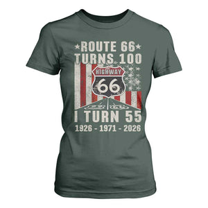 Route Highway 66 Turns 100 I Turn 55 T Shirt For Women Vintage 1971 Born American Road Sign 55th Birthday Gift