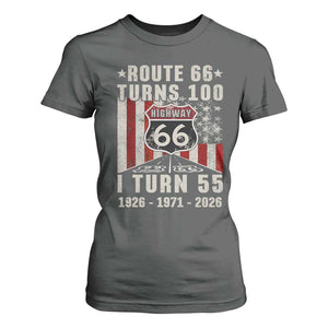 Route Highway 66 Turns 100 I Turn 55 T Shirt For Women Vintage 1971 Born American Road Sign 55th Birthday Gift