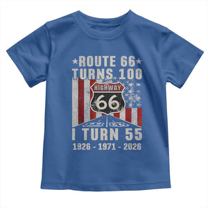 Route Highway 66 Turns 100 I Turn 55 Toddler T Shirt Vintage 1971 Born American Road Sign 55th Birthday Gift