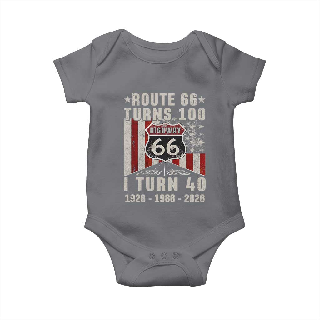 Route Highway 66 Turns 100 I Turn 40 Baby Onesie Vintage 1986 Born American Road Sign 40th Birthday Gift