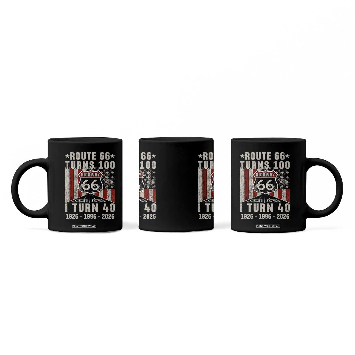 Route Highway 66 Turns 100 I Turn 40 Coffee Mug Vintage 1986 Born American Road Sign 40th Birthday Gift