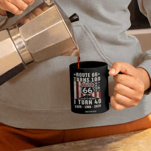 Route Highway 66 Turns 100 I Turn 40 Coffee Mug Vintage 1986 Born American Road Sign 40th Birthday Gift