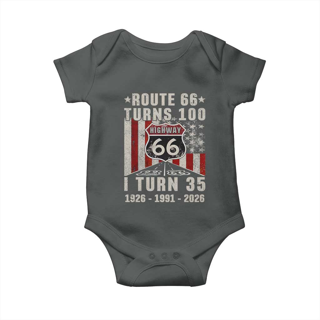 Route Highway 66 Turns 100 I Turn 35 Baby Onesie Vintage 1991 Born American Road Sign 35th Birthday Gift