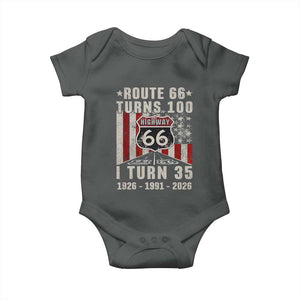 Route Highway 66 Turns 100 I Turn 35 Baby Onesie Vintage 1991 Born American Road Sign 35th Birthday Gift