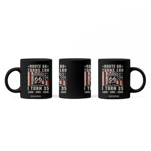 Route Highway 66 Turns 100 I Turn 35 Coffee Mug Vintage 1991 Born American Road Sign 35th Birthday Gift