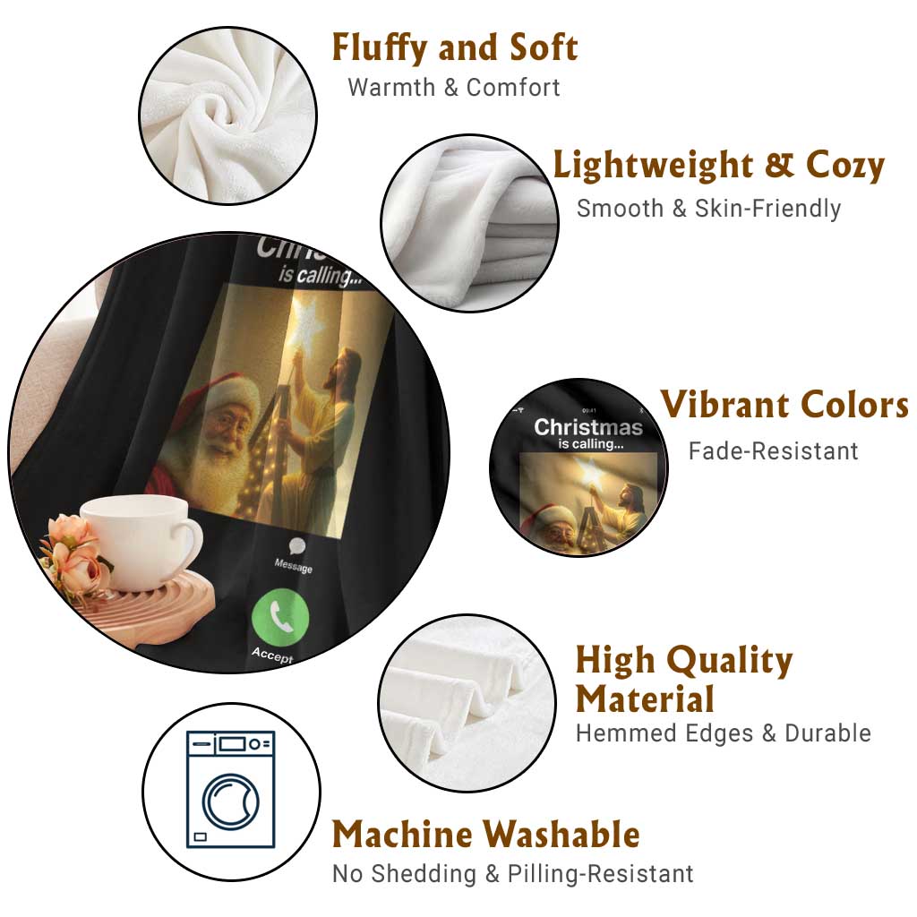 Funny Santa Jesus Video Call Throw Blanket TS14 Print Your Wear