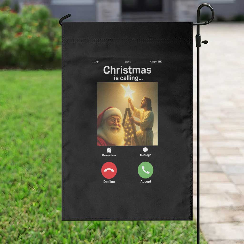 Funny Santa Jesus Video Call Garden Flag TS14 Print Your Wear