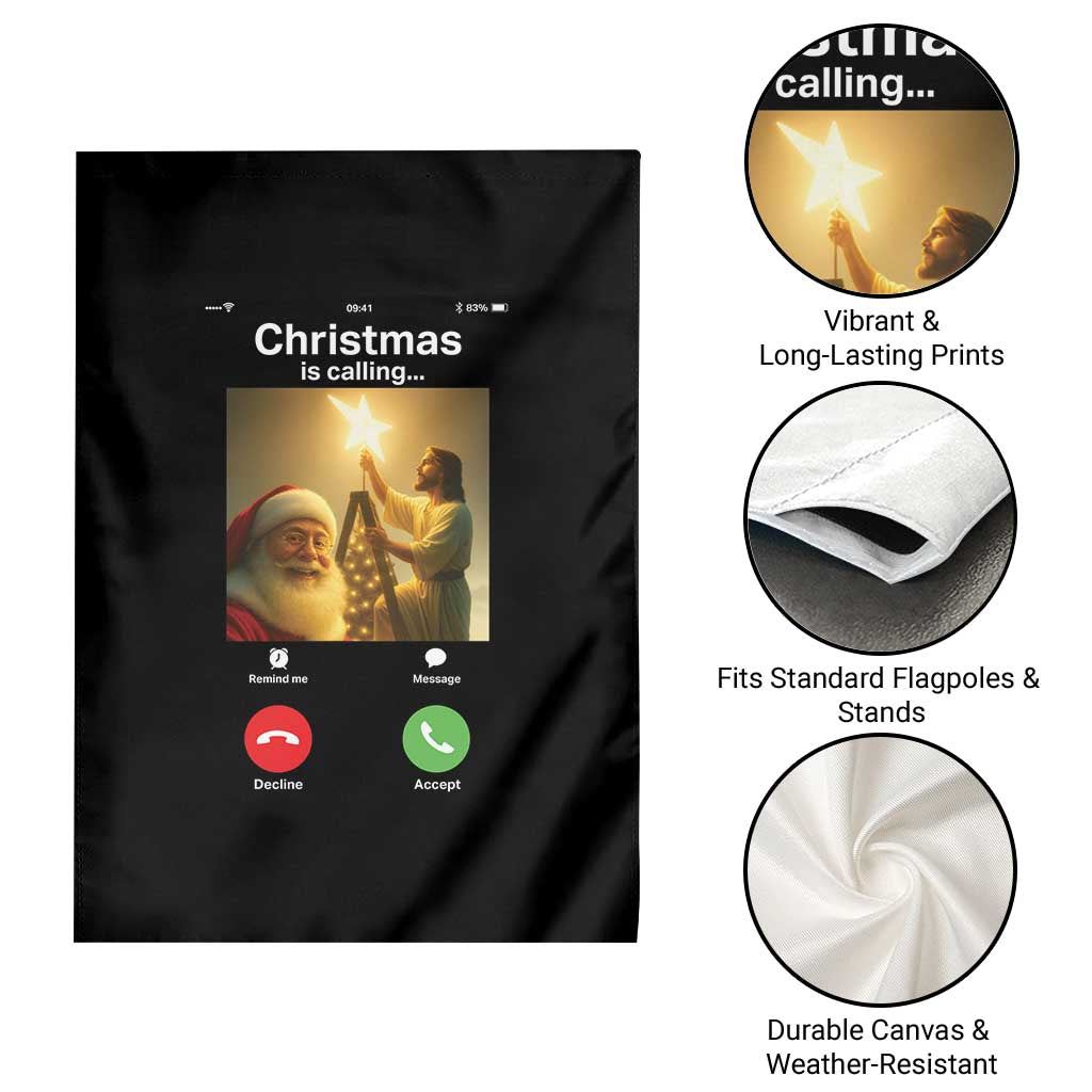 Funny Santa Jesus Video Call Garden Flag TS14 Print Your Wear