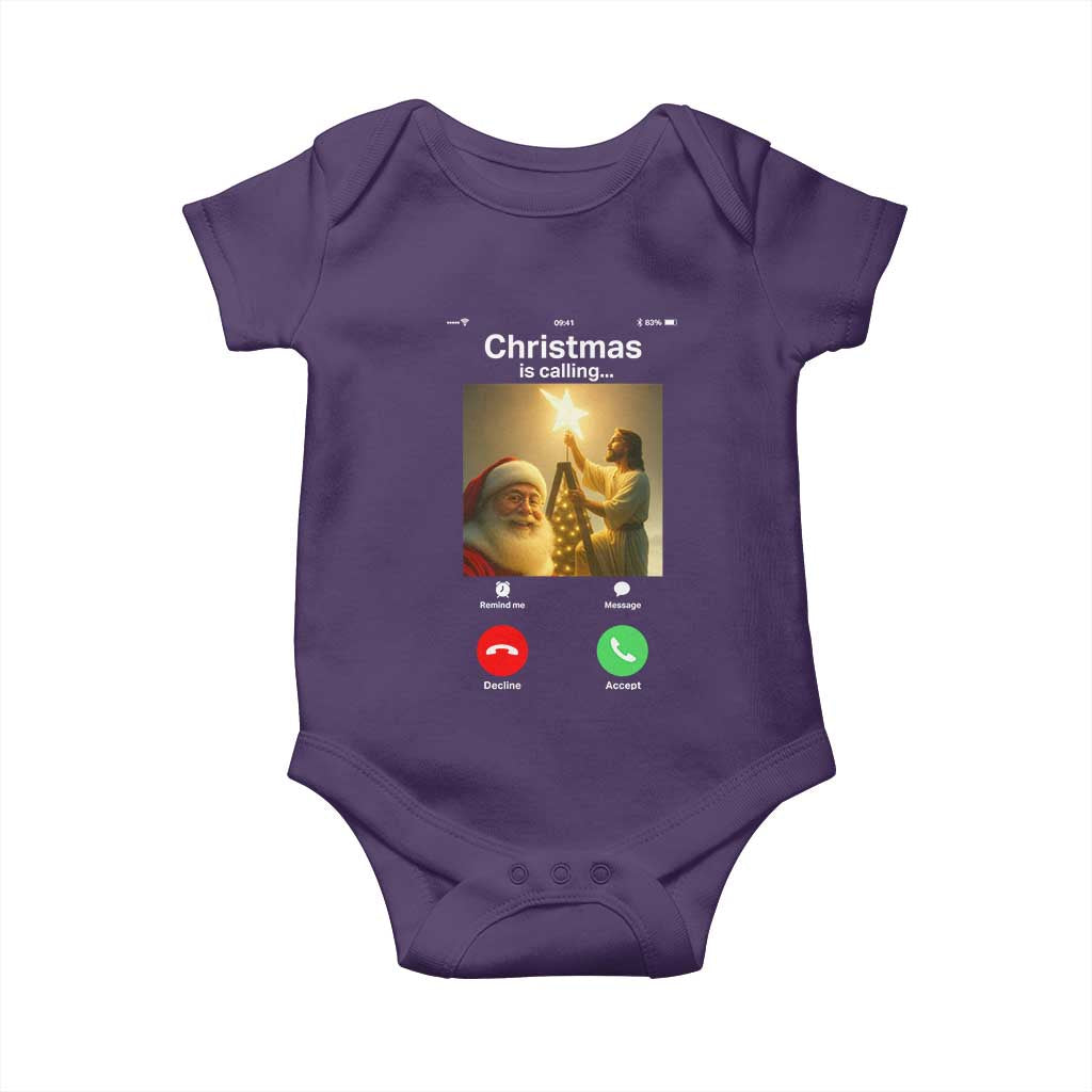 Funny Santa Jesus Video Call Baby Onesie TS14 Purple Print Your Wear