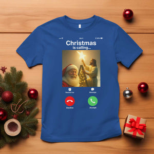 Funny Santa Jesus Video Call T Shirt TS14 Royal Blue Print Your Wear