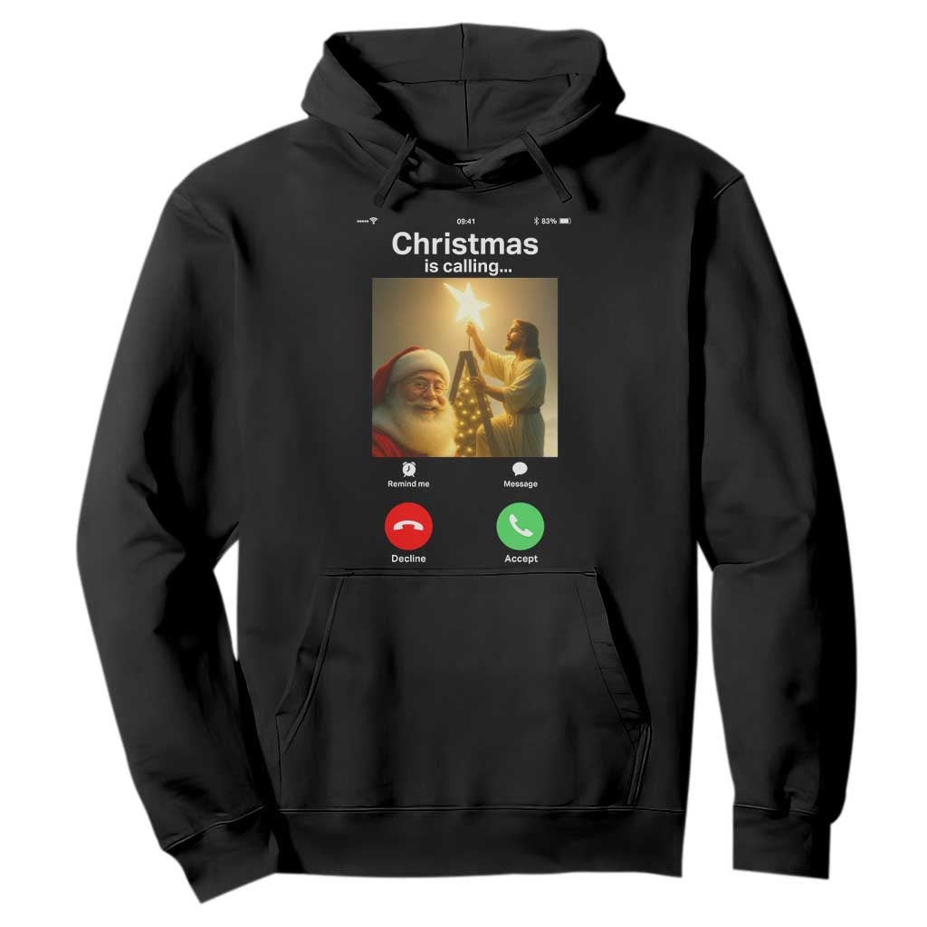 Funny Santa Jesus Video Call Hoodie TS14 Black Print Your Wear