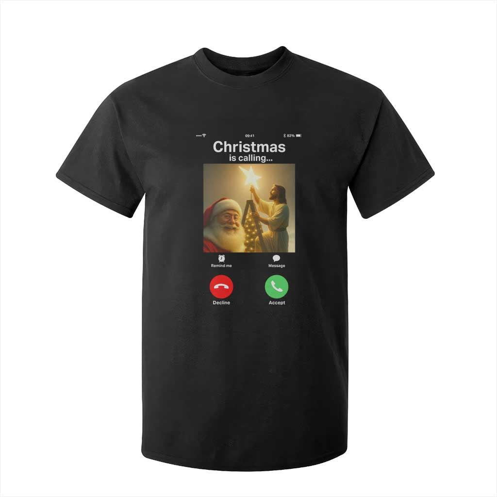 Funny Santa Jesus Video Call T Shirt For Kid TS14 Black Print Your Wear