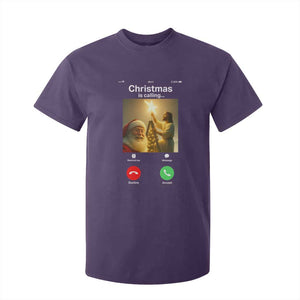 Funny Santa Jesus Video Call T Shirt For Kid TS14 Purple Print Your Wear