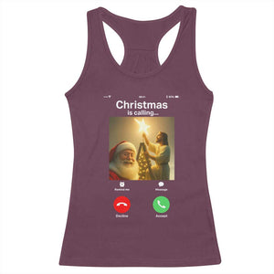 Funny Santa Jesus Video Call Racerback Tank Top TS14 Maroon Print Your Wear