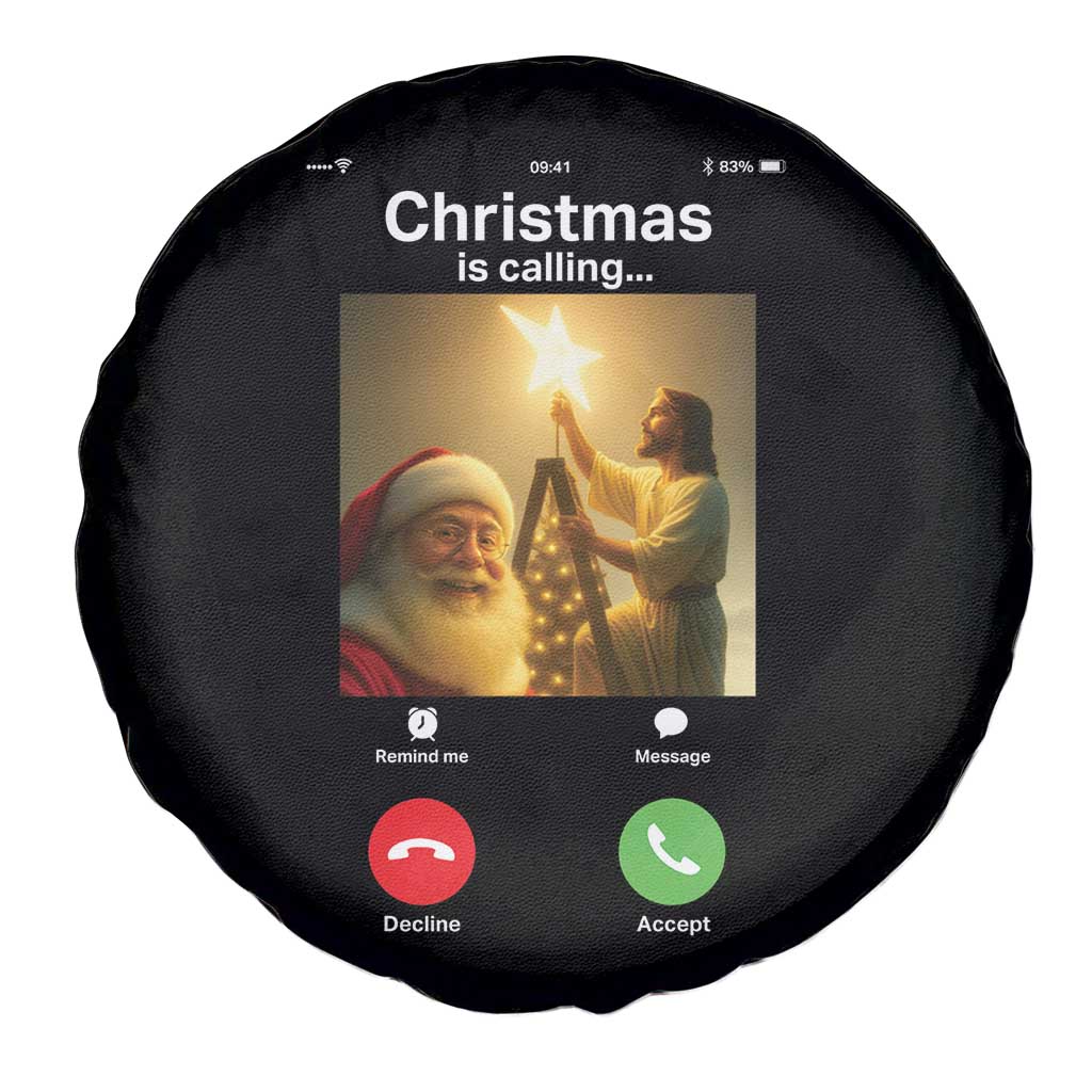 Funny Santa Jesus Video Call Spare Tire Cover TS14 Print Your Wear