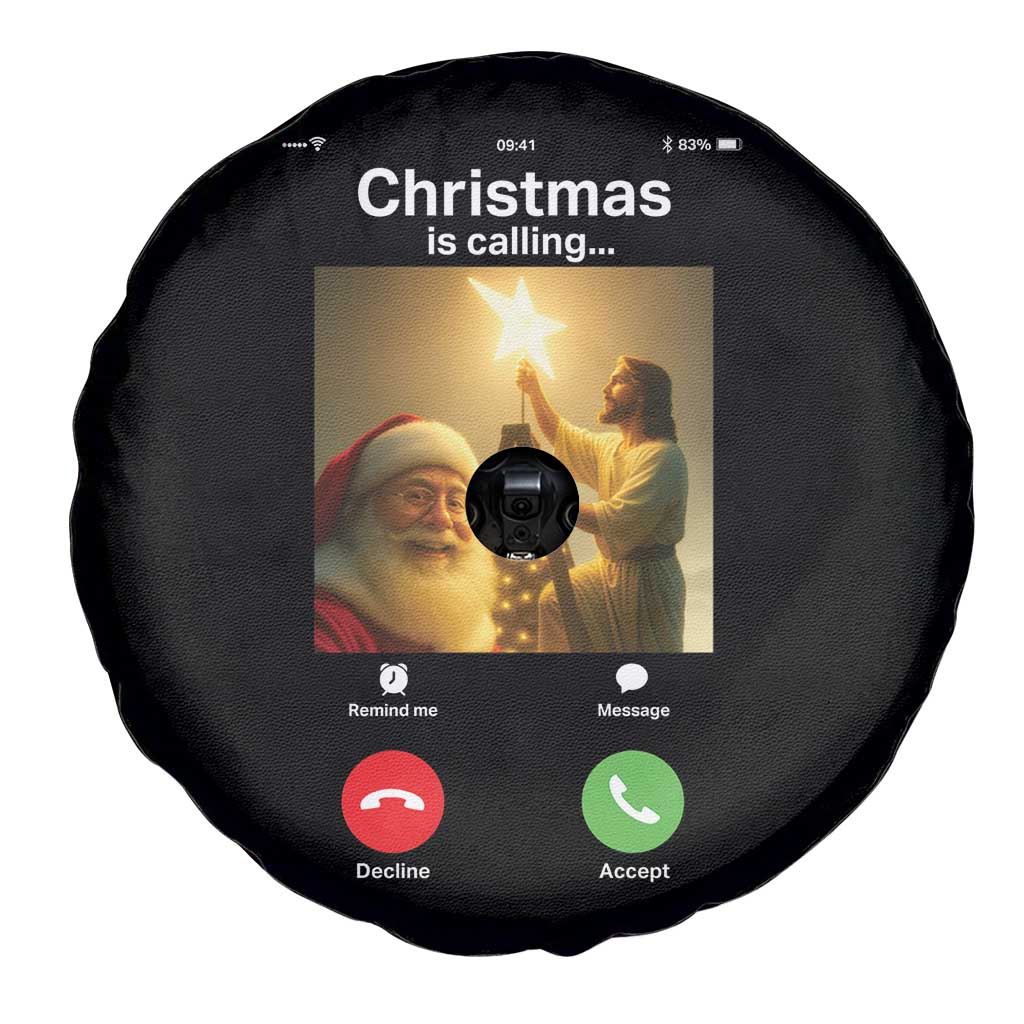 Funny Santa Jesus Video Call Spare Tire Cover TS14 Print Your Wear