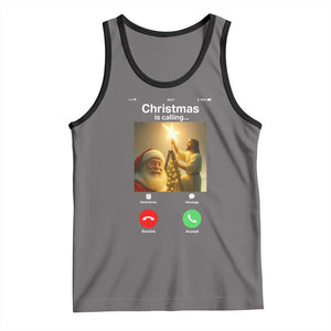 Funny Santa Jesus Video Call Tank Top TS14 Deep Heather Black Print Your Wear