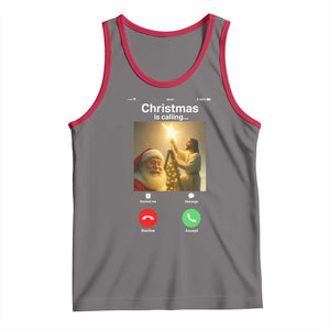 Funny Santa Jesus Video Call Tank Top TS14 Deep Heather Red Print Your Wear