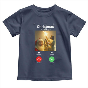 Funny Santa Jesus Video Call Toddler T Shirt TS14 Navy Print Your Wear